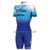 Completo Maglia + Pantaloncino con bretelle 2022 BikeExchange Jayco Manica Corta Bianco Blu